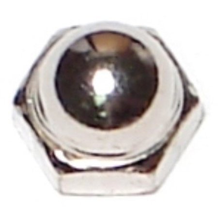 MIDWEST FASTENER Acorn Nut, #8-32, Steel, Nickel Plated, 100 PK 03786